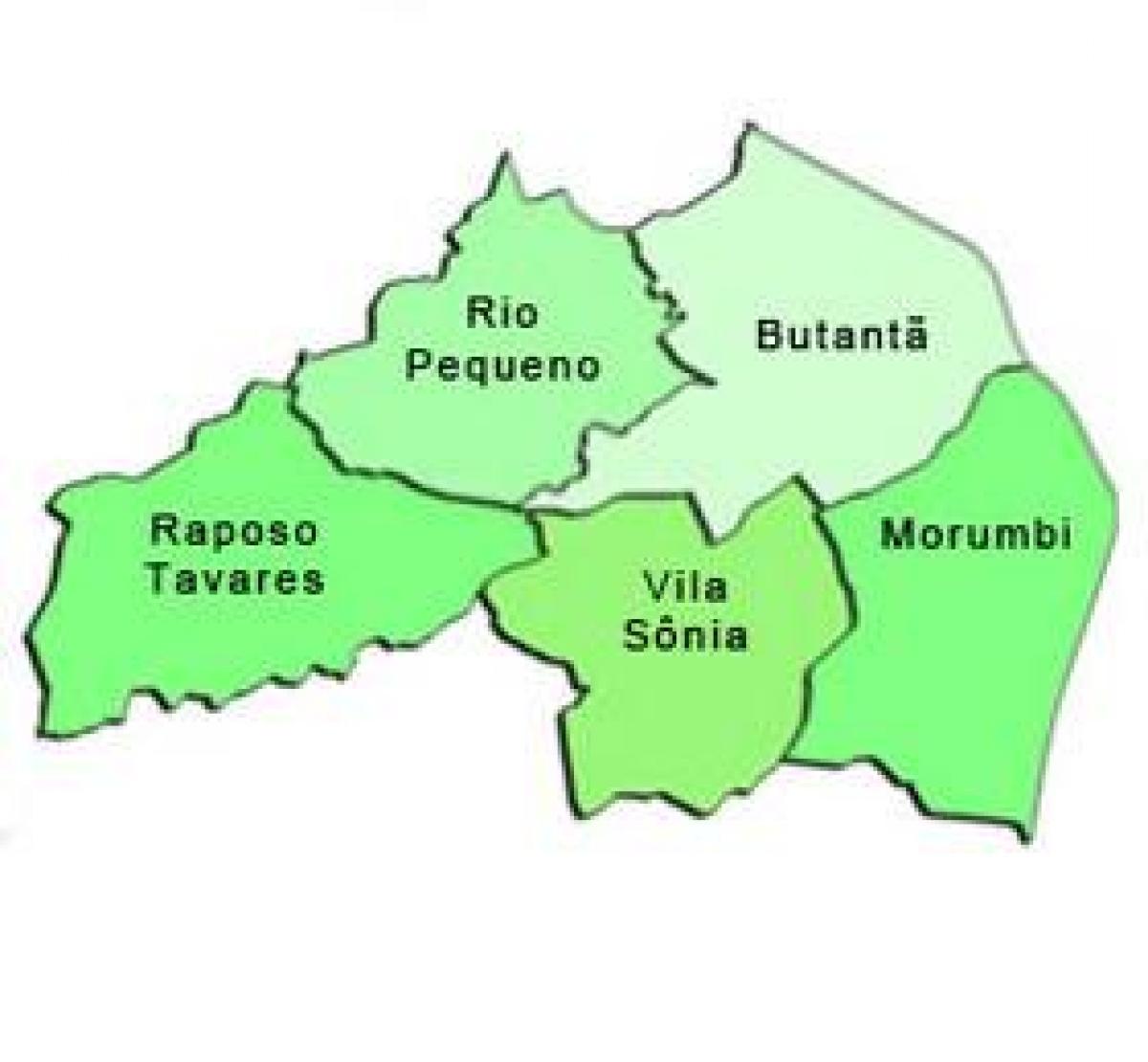 Ramani ya Butantã ndogo-mkoa