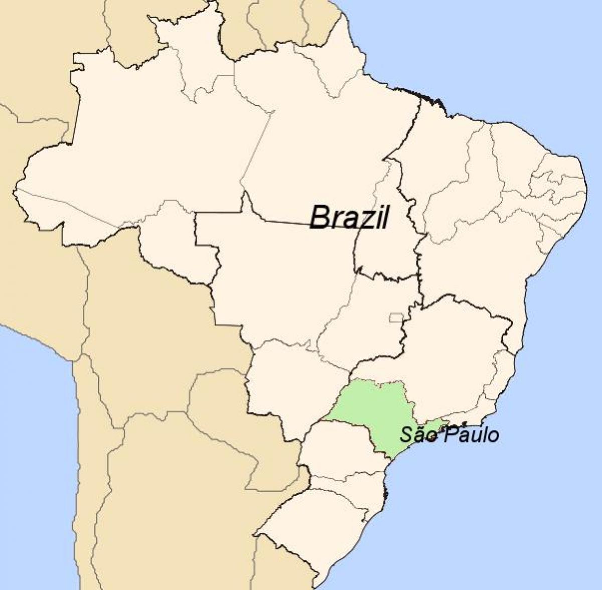 Ramani ya São Paulo juu ya Brazil