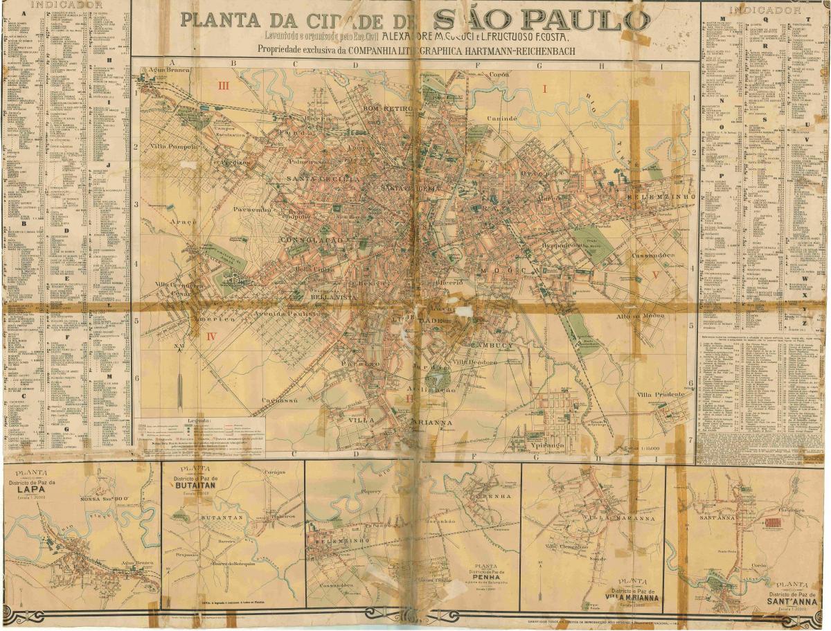 Ramani ya zamani São Paulo - 1913
