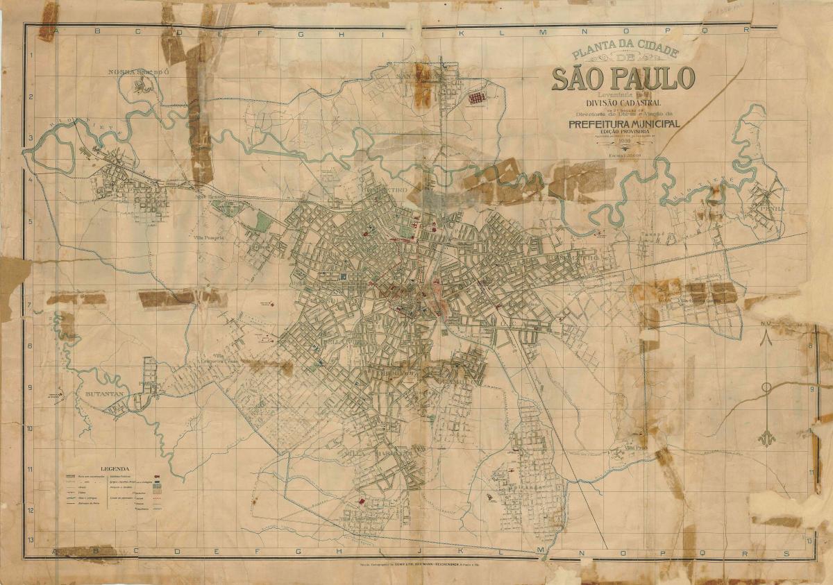 Ramani ya zamani São Paulo - 1916