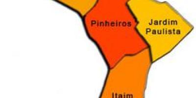 Ramani ya Pinheiros ndogo-mkoa
