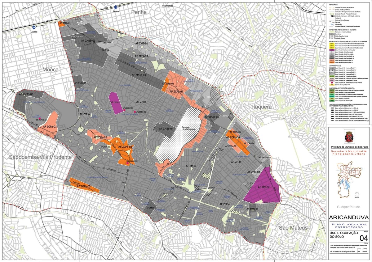 Ramani ya Aricanduva-Vila Formosa São Paulo - Kazi ya udongo