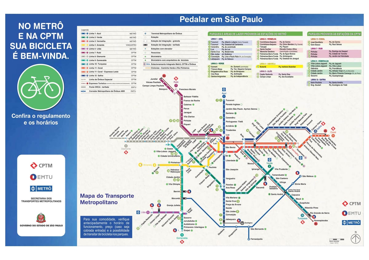 Ramani ya baiskeli mwongozo São Paulo