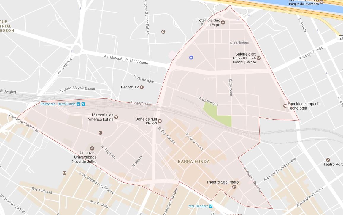 Ramani ya Barra Funda São Paulo