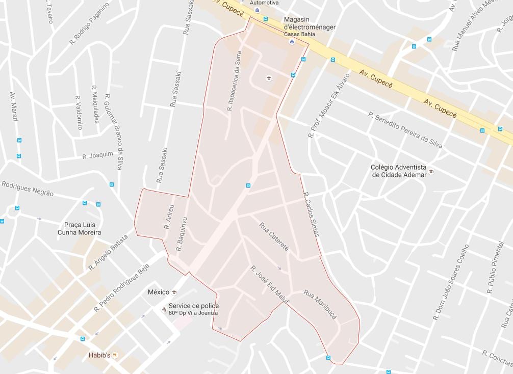 Ramani ya Cidade Ademar São Paulo