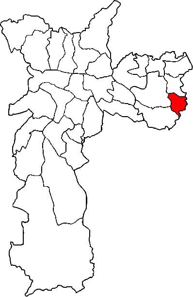 Ramani ya Cidade Tiradentes ndogo-mkoa São Paulo