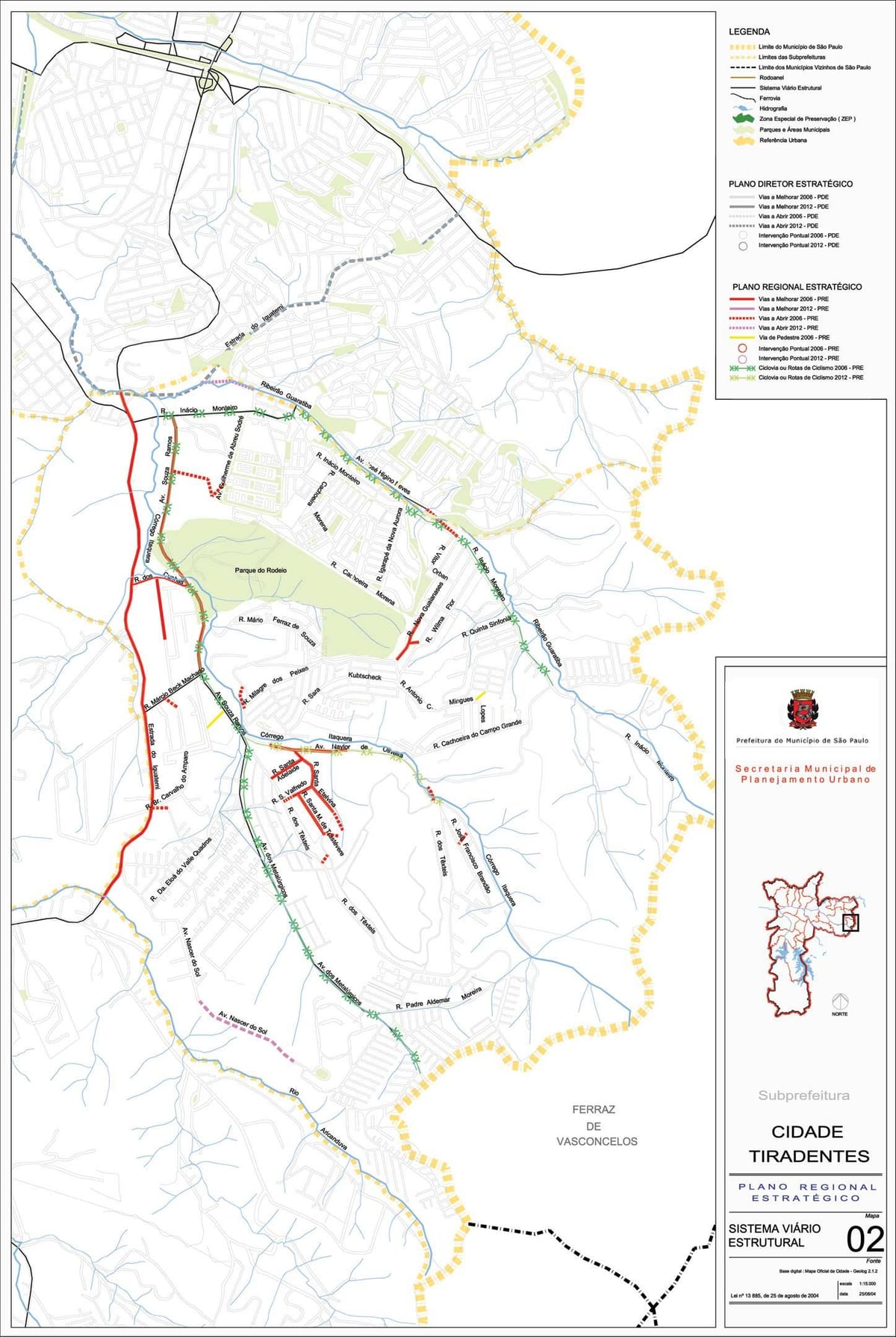 Ramani ya Cidade Tiradentes São Paulo - Barabara