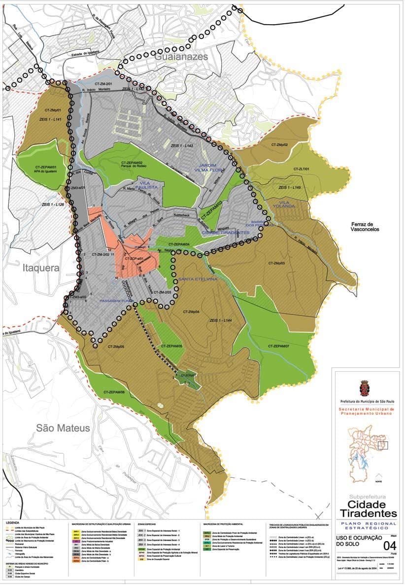 Ramani ya Cidade Tiradentes São Paulo - Kazi ya udongo