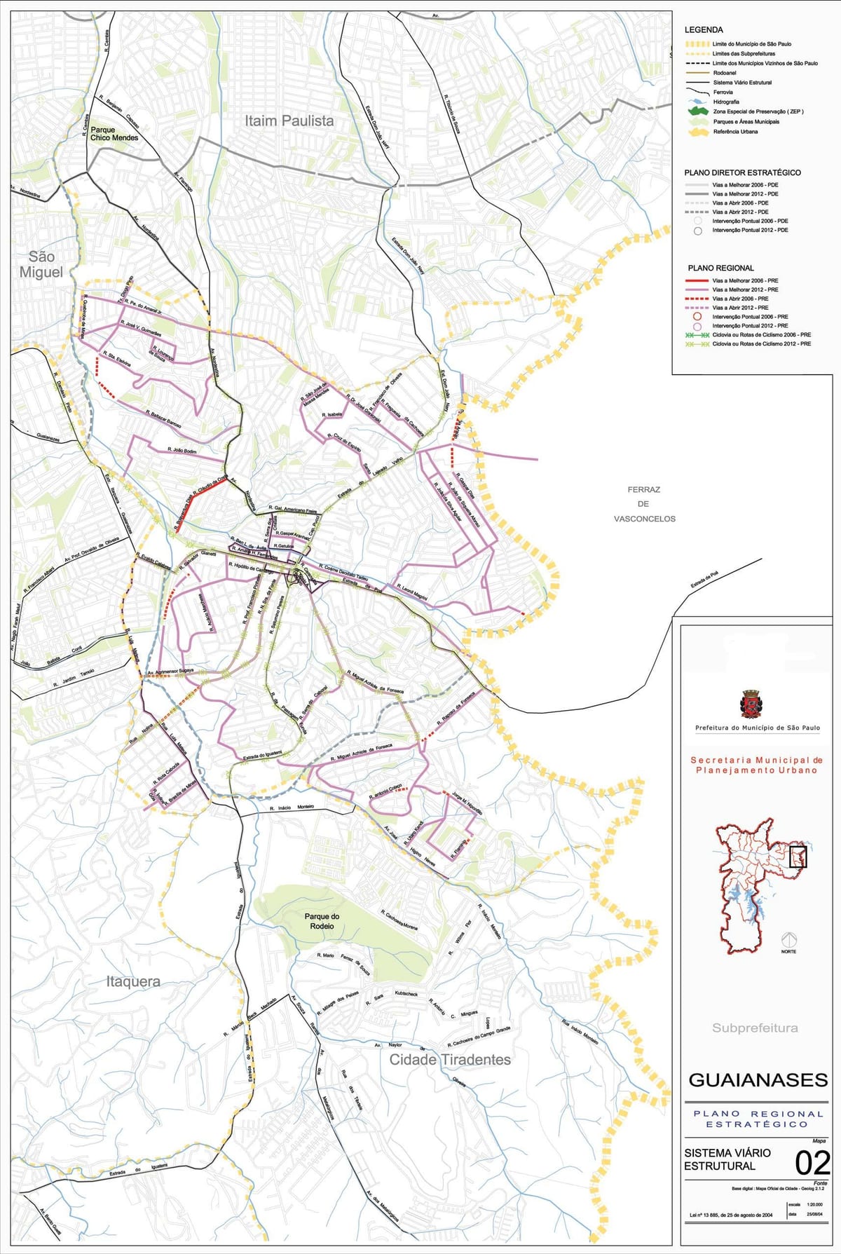 Ramani ya Guaianases São Paulo - Barabara