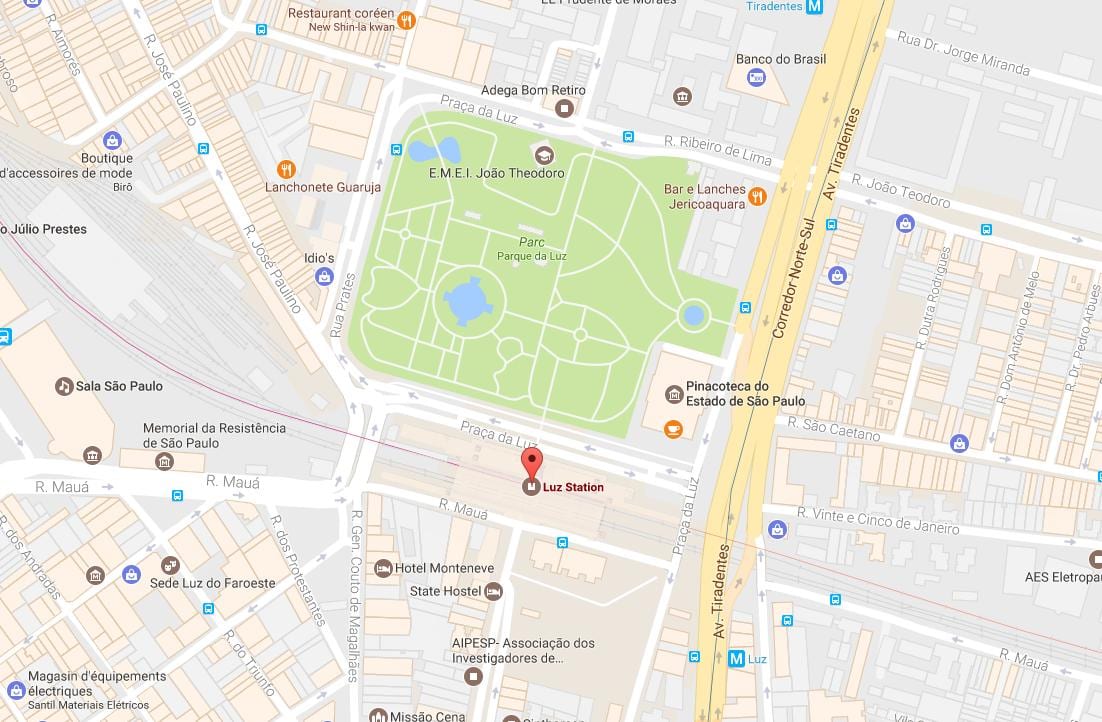 Ramani ya kituo cha treni ya la Luz São Paulo