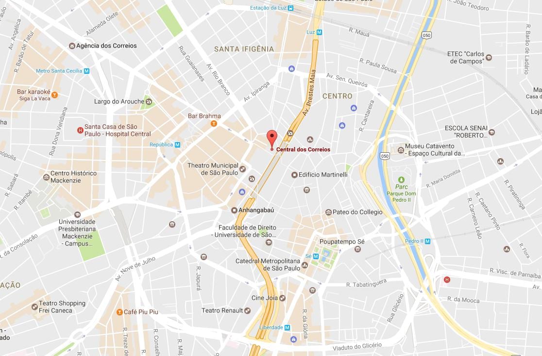 Ramani ya Palácio dos Correios São Paulo