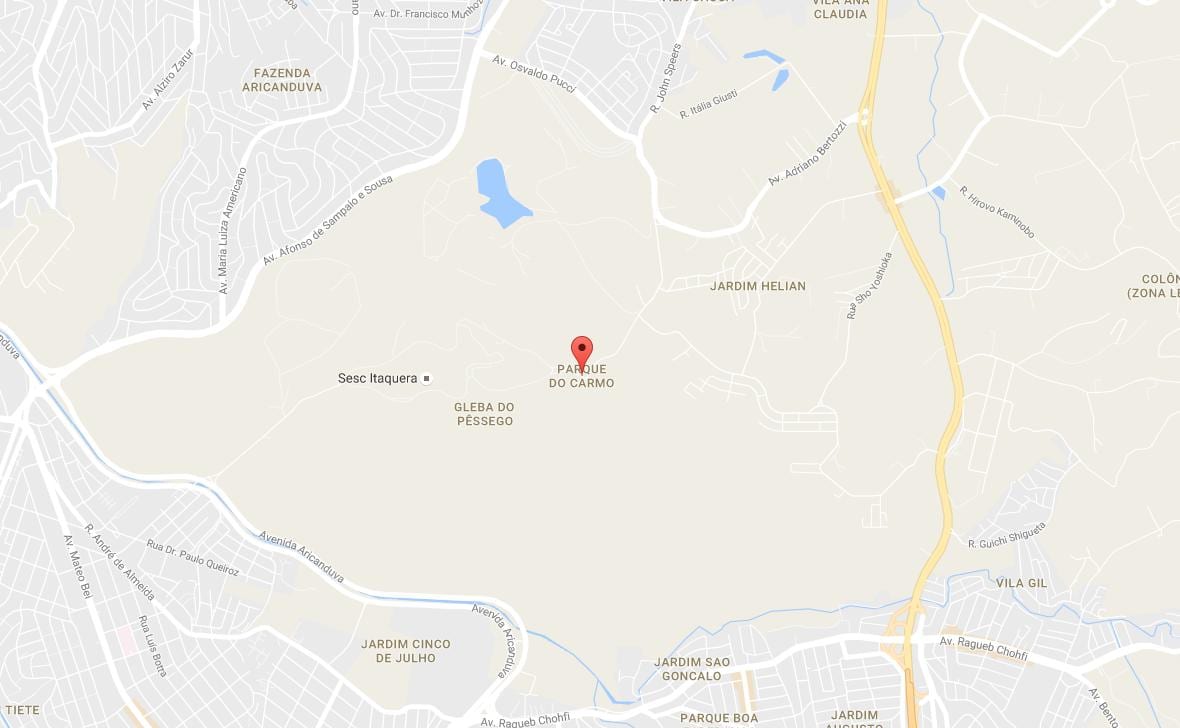 Ramani ya Parque kufanya Carmo São Paulo
