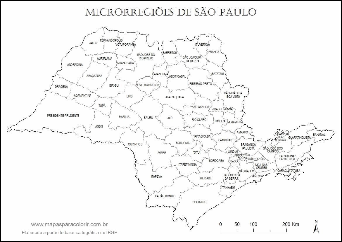 Ramani ya São Paulo bikira - micro-mikoa