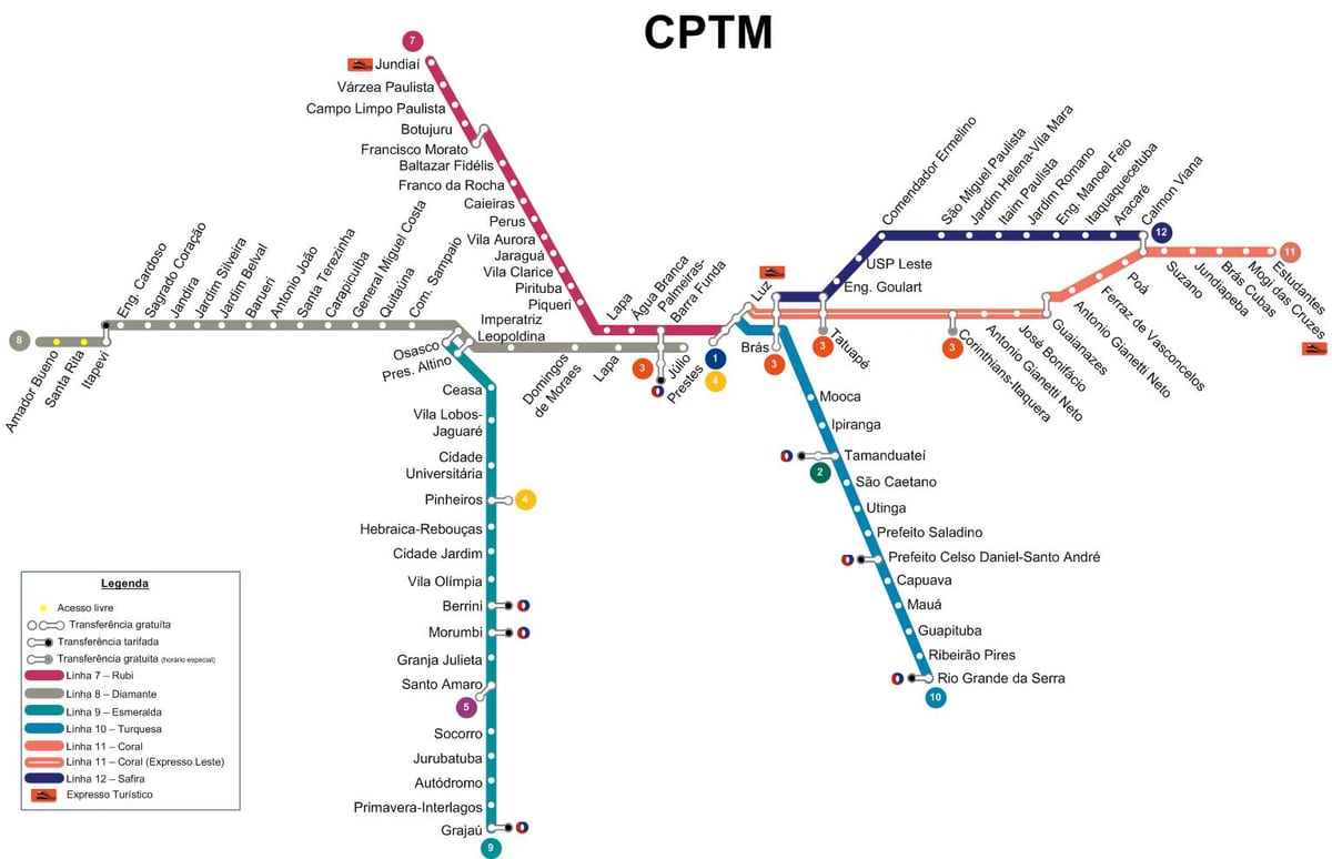 Ramani ya São Paulo CPTM