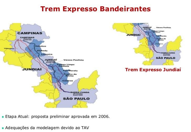 Ramani ya São Paulo Expresso Bandeirantes