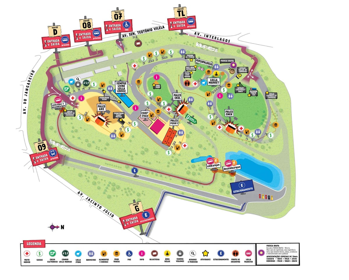 Ramani ya São Paulo lollapalooza