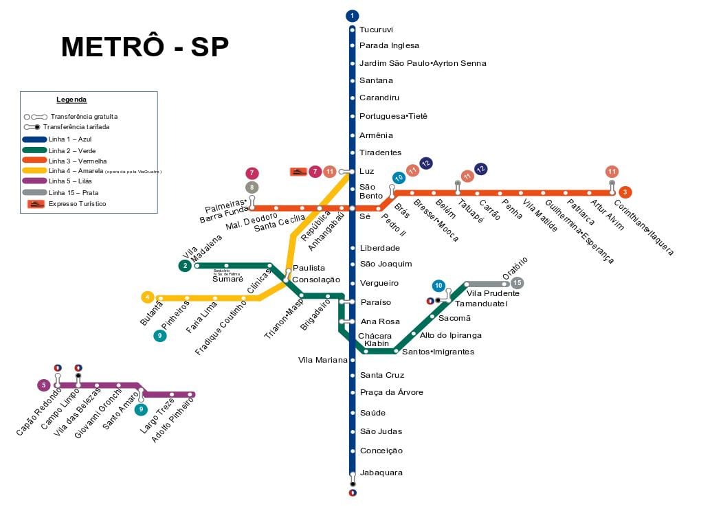 Ramani ya São Paulo metro