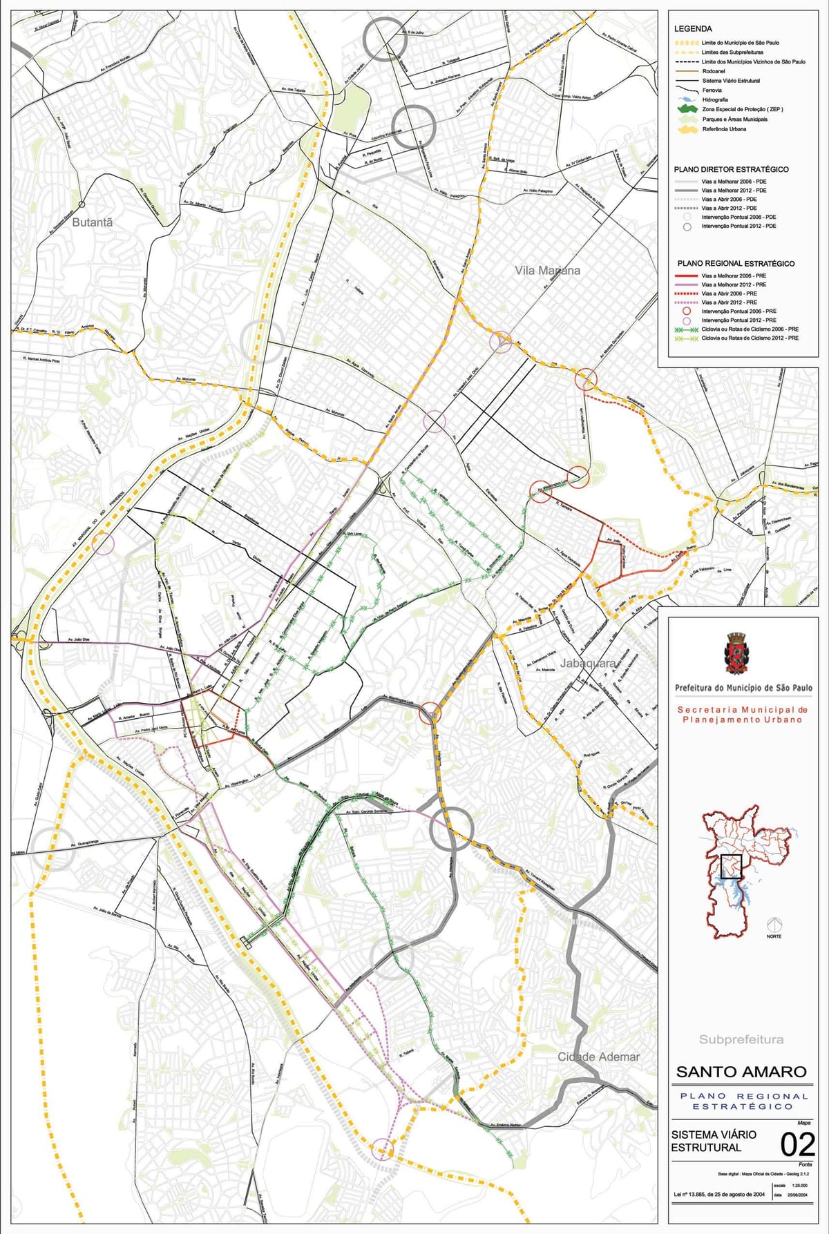 Ramani ya Santo Amaro São Paulo - Barabara
