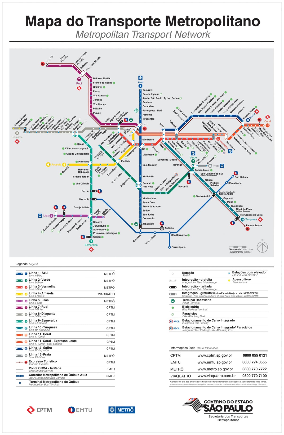 Ramani ya usafiri São Paulo - EMTU/SP - subway - CPTM