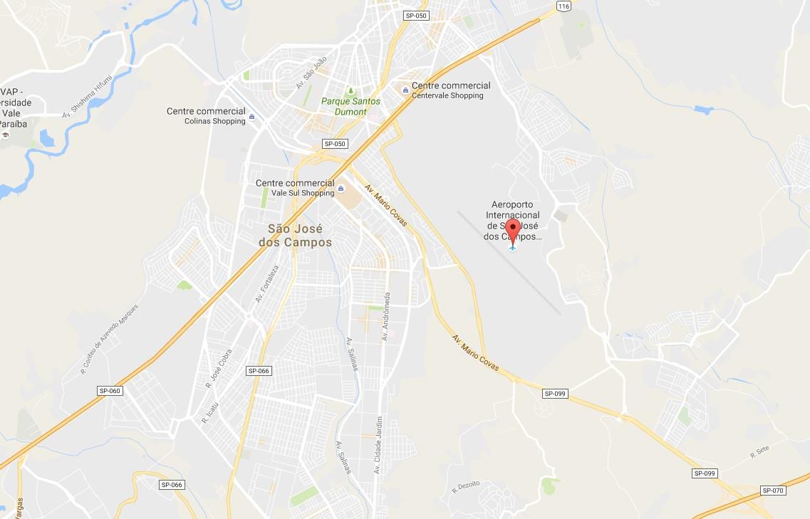 Ramani ya uwanja wa ndege wa kimataifa Sao Jose dos Campos