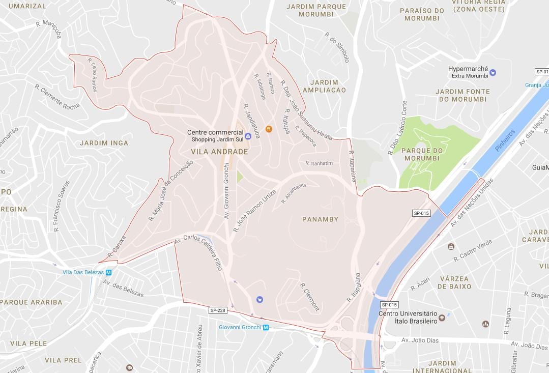 Ramani ya Vila Andrade São Paulo