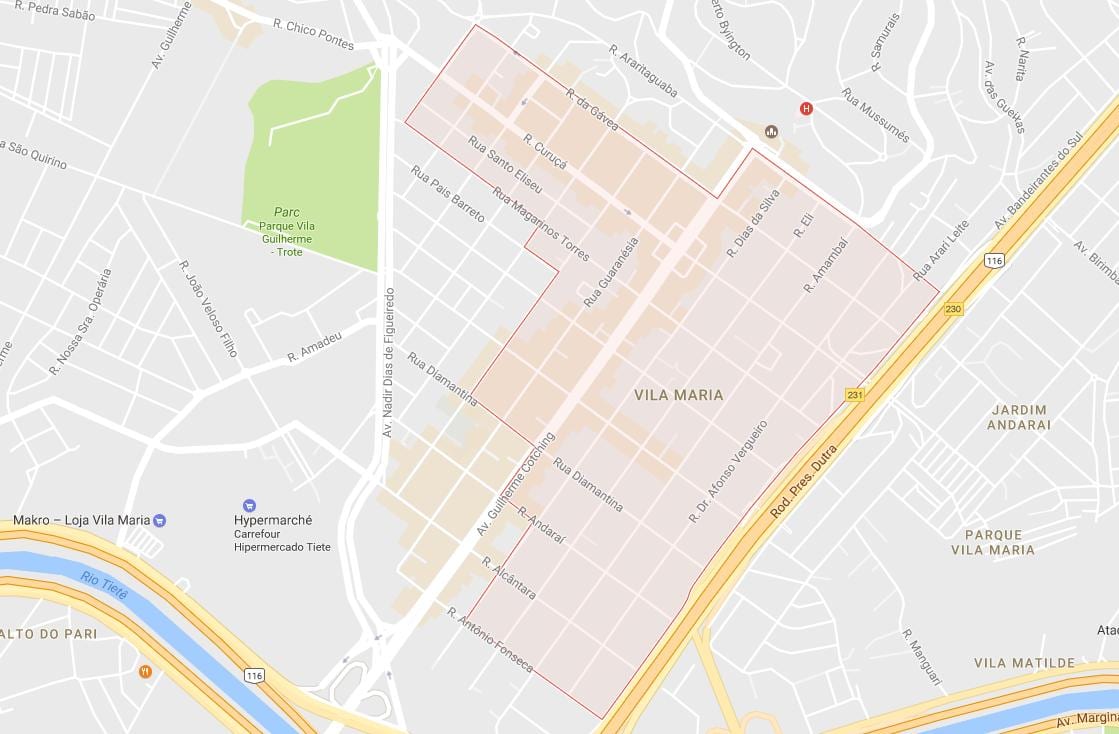 Ramani ya Vila Maria São Paulo