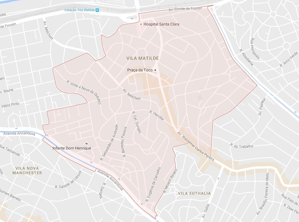 Ramani ya Vila Matilde São Paulo