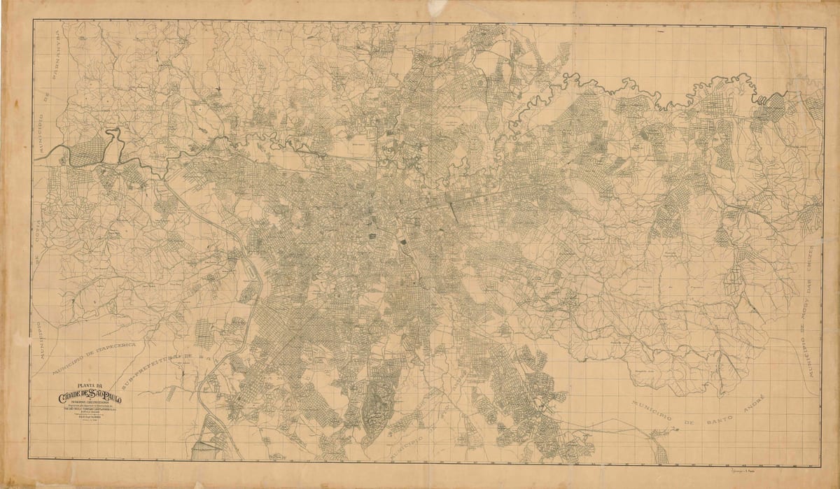 Ramani ya zamani São Paulo - 1943