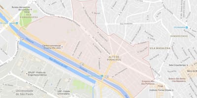 Ramani ya Alto de São Paulo Pinheiros