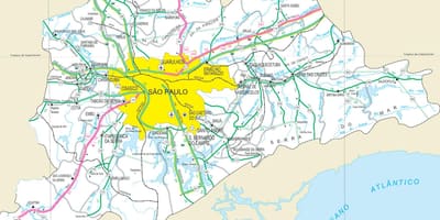Ramani ya barabara nje kidogo ya São Paulo