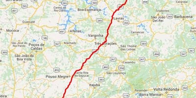 Ramani ya Fernão Dias barabara - BR 381