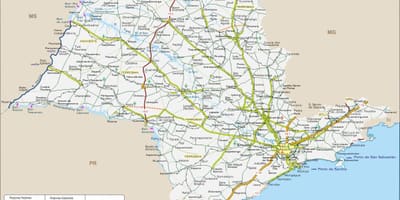 Ramani ya São Paulo Hali ya barabara kuu