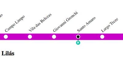 Ramani ya São Paulo metro - Line 5 - Lilac