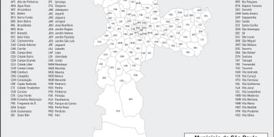 Ramani ya wilaya ya São Paulo